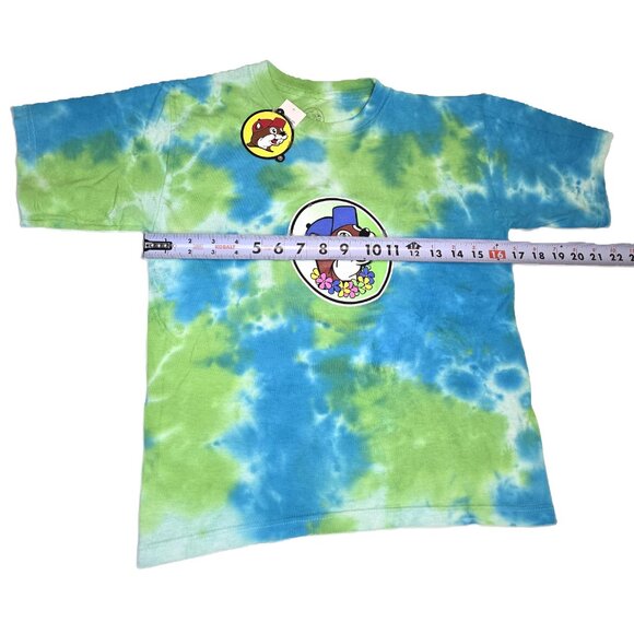 Buc-ee's T Shirt ~ Tie Dye Blue Green, Size Youth Medium Bucees ~ NWT - Picture 9 of 10